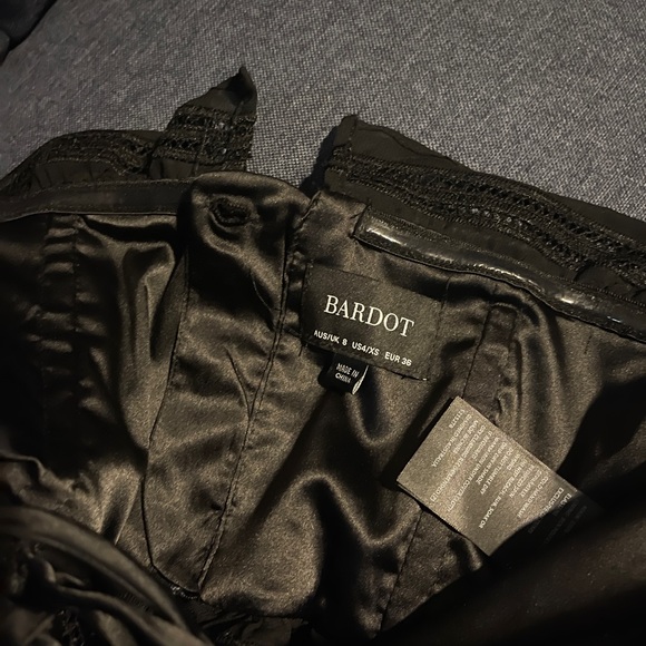 Bardot off shoulder black lace crop top summer coastal boho top - Picture 5 of 5